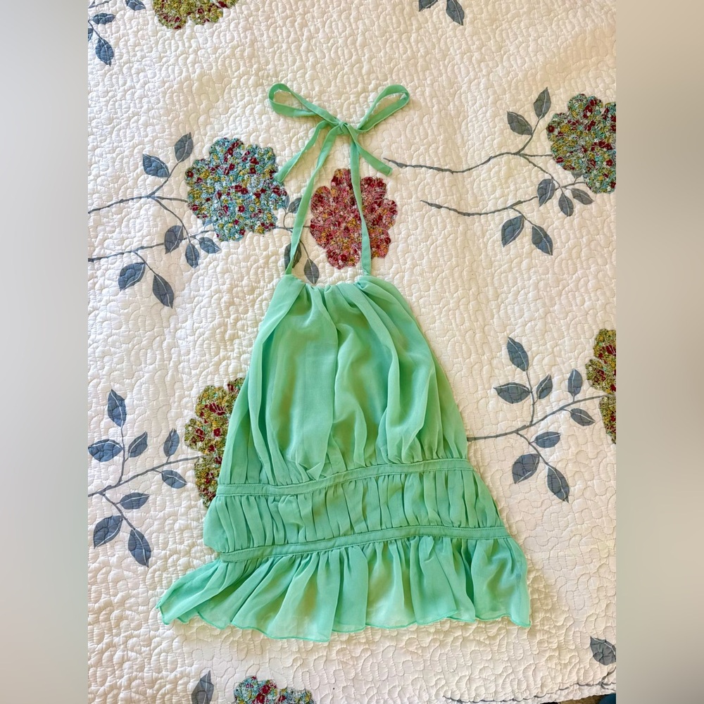 Mint Green Chiffon Halter Top